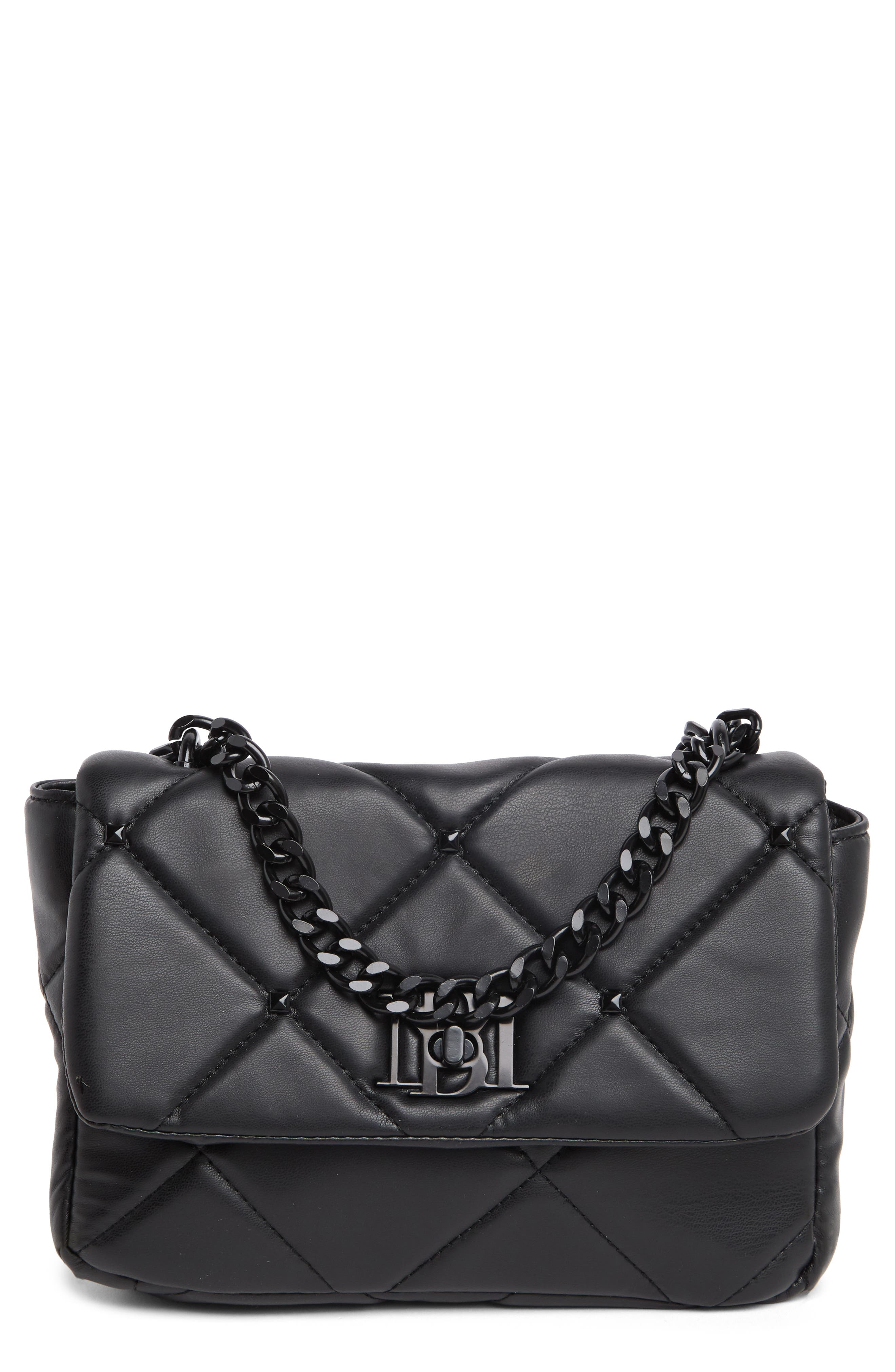 Badgley Mischka Collection Big Chain Diamond Quilt Crossbody Bag, Main, color, 