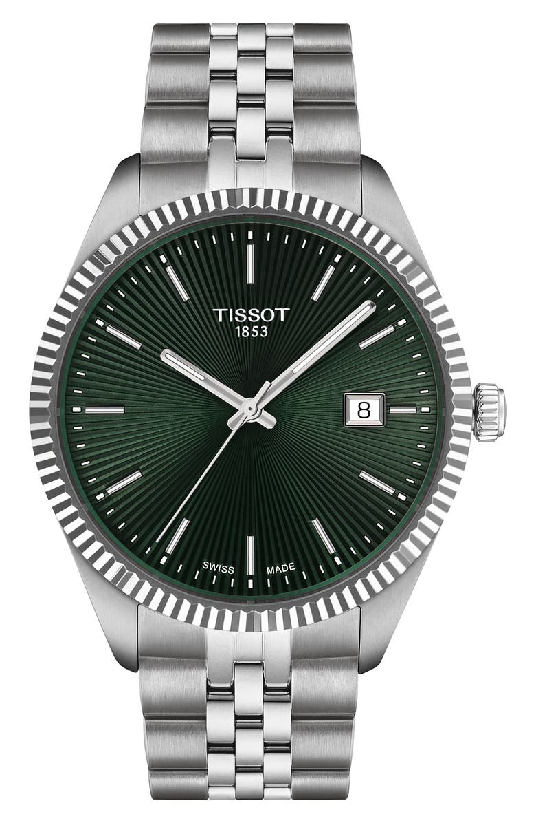 Tissot Ballade Bracelet Watch, 40mm, Main, color, Green/ Silver