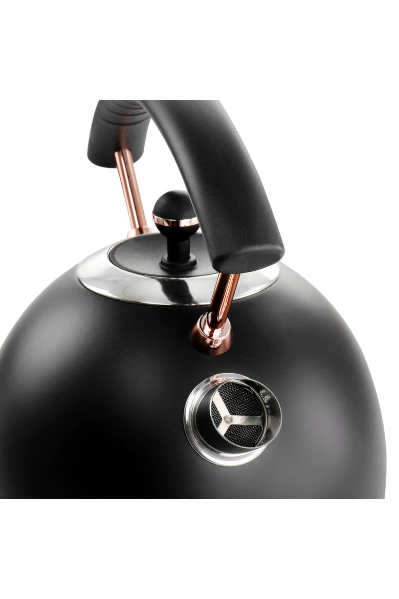 1.9 Quart Half Circle Electric Tea Kettle with Thermostat in Matte Black, Alternate, color, Black
