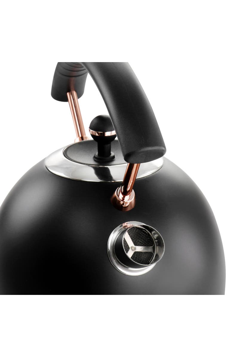 Megachef 1.9 Quart Half Circle Electric Tea Kettle with Thermostat in Matte Black, Alternate, color, Black