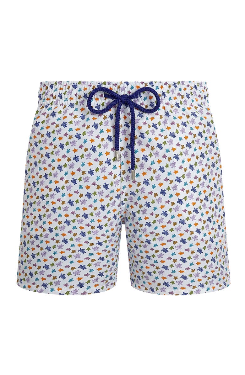 Vilebrequin Men Swim Shorts Micro Ronde des Tortues, Main, color, White
