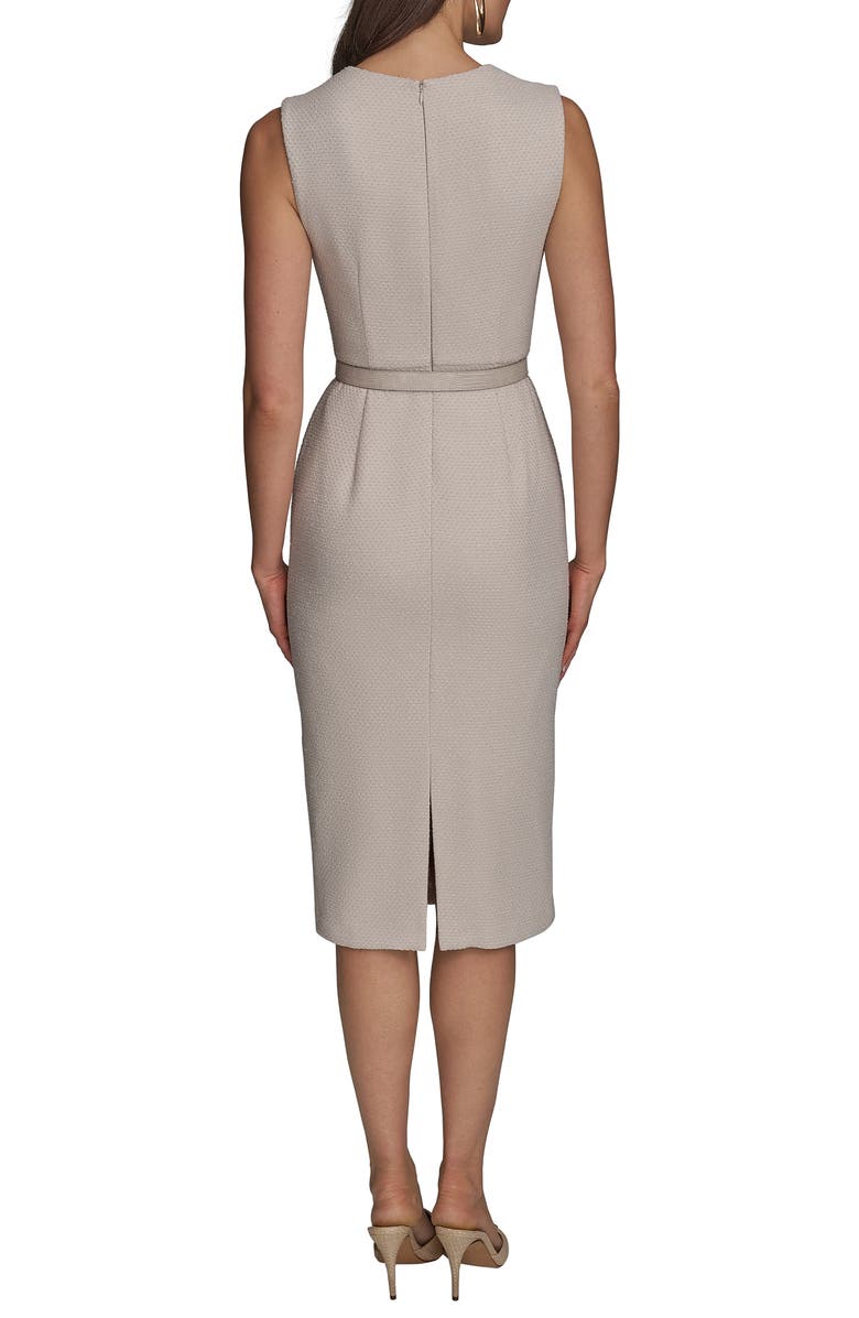 Donna Karan New York Belted Sheath Dress, Alternate, color, Dark Clay Cream