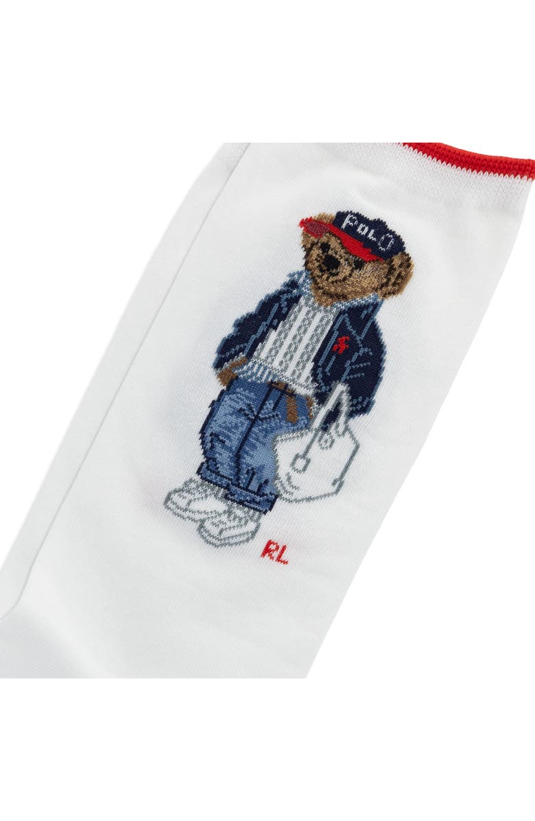 Polo Ralph Lauren Polo Bear Crew Socks, Alternate, color, White