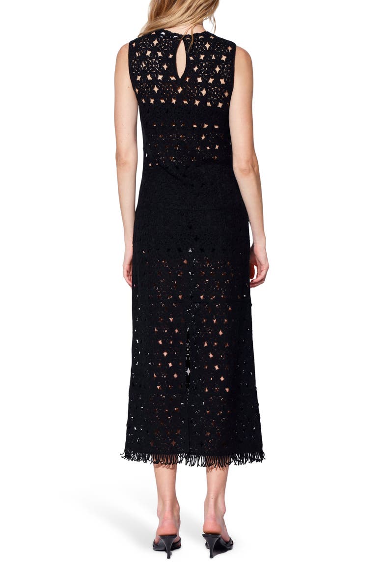 Brianna Openwork Maxi Dress, Alternate, color, BLACK