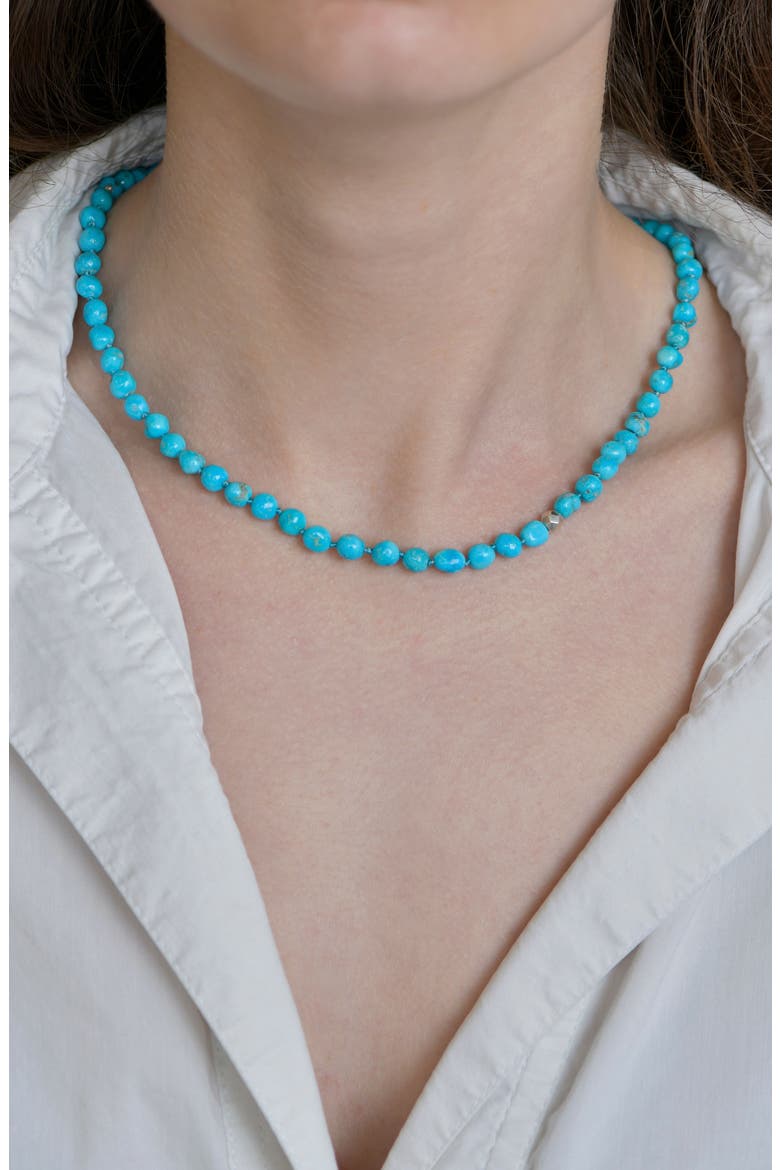 Boheme Sleeping Beauty Turquoise Beaded Necklace, Alternate, color, TURQUOISE/ SILVER