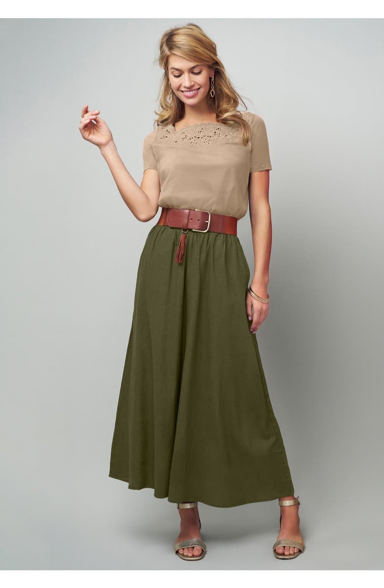 Jessica London Stretch Cotton Eyelet Cutout Tee, Alternate, color, White