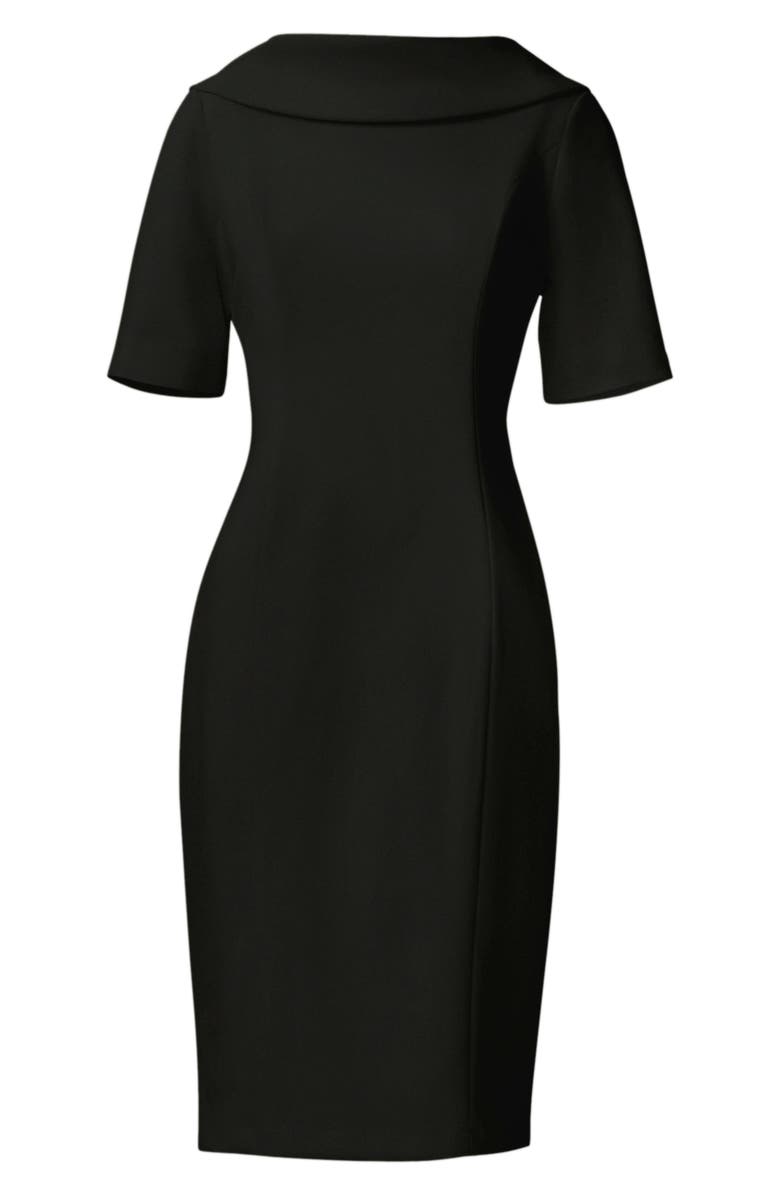 Adrianna Papell V-Back Sheath Dress, Alternate, color, Black