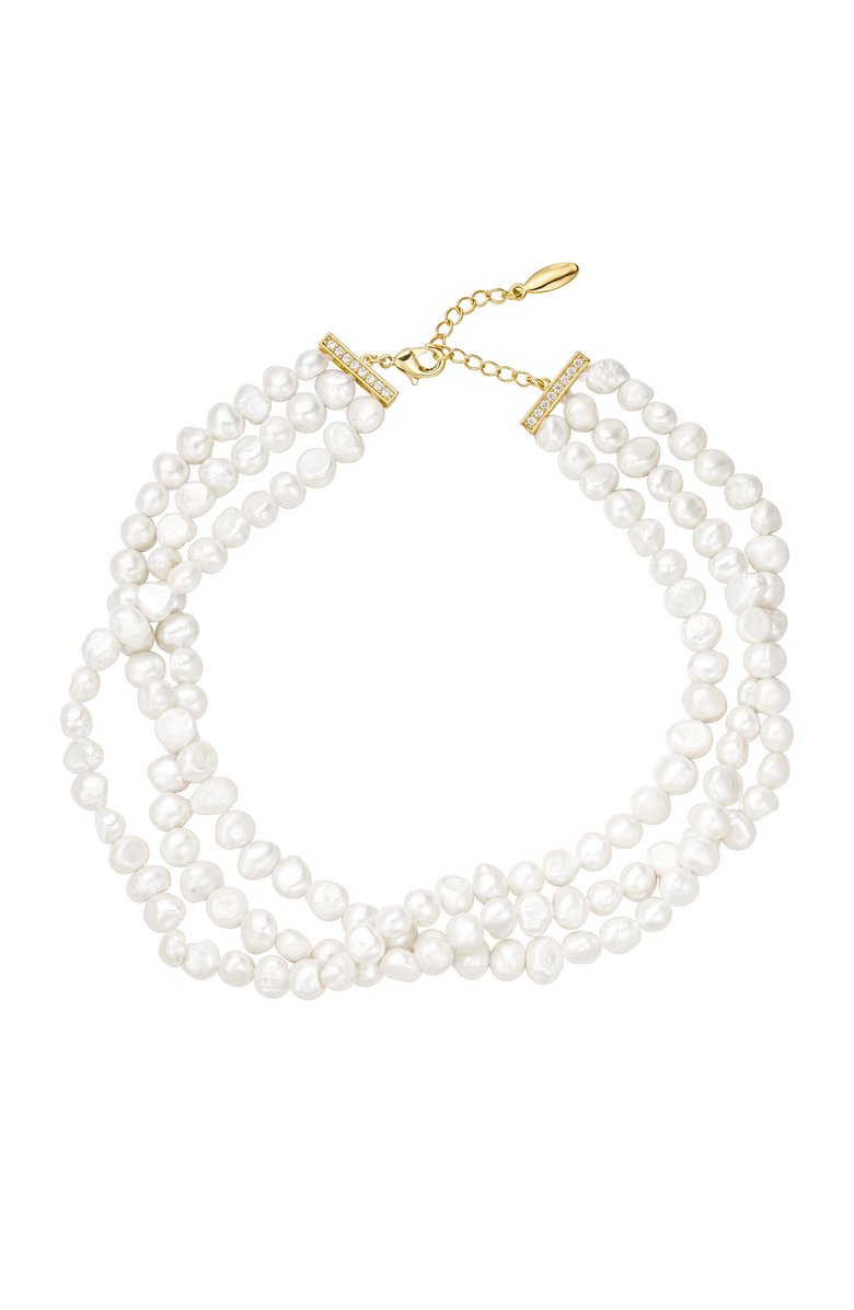 Untamed Petals Ocean Freshwater Pearl Choker, Main, color, Pearl