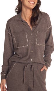 Bella Dahl Whipstitch Button-Up Sweater