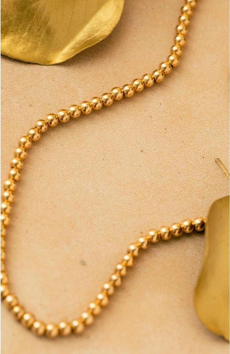 Mantra Inspiration Bead Necklace, Alternate, color, Yellow Gold