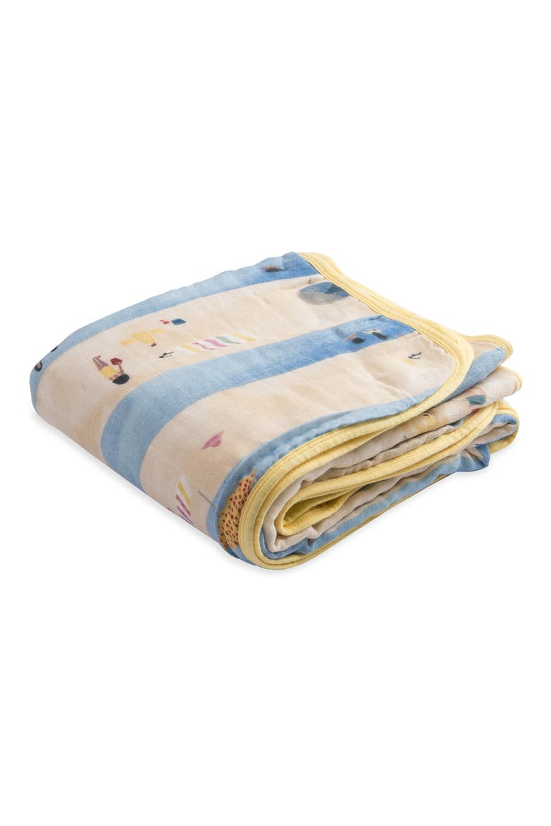 Cotton Muslin Quilt, Main, color, TAN LINES