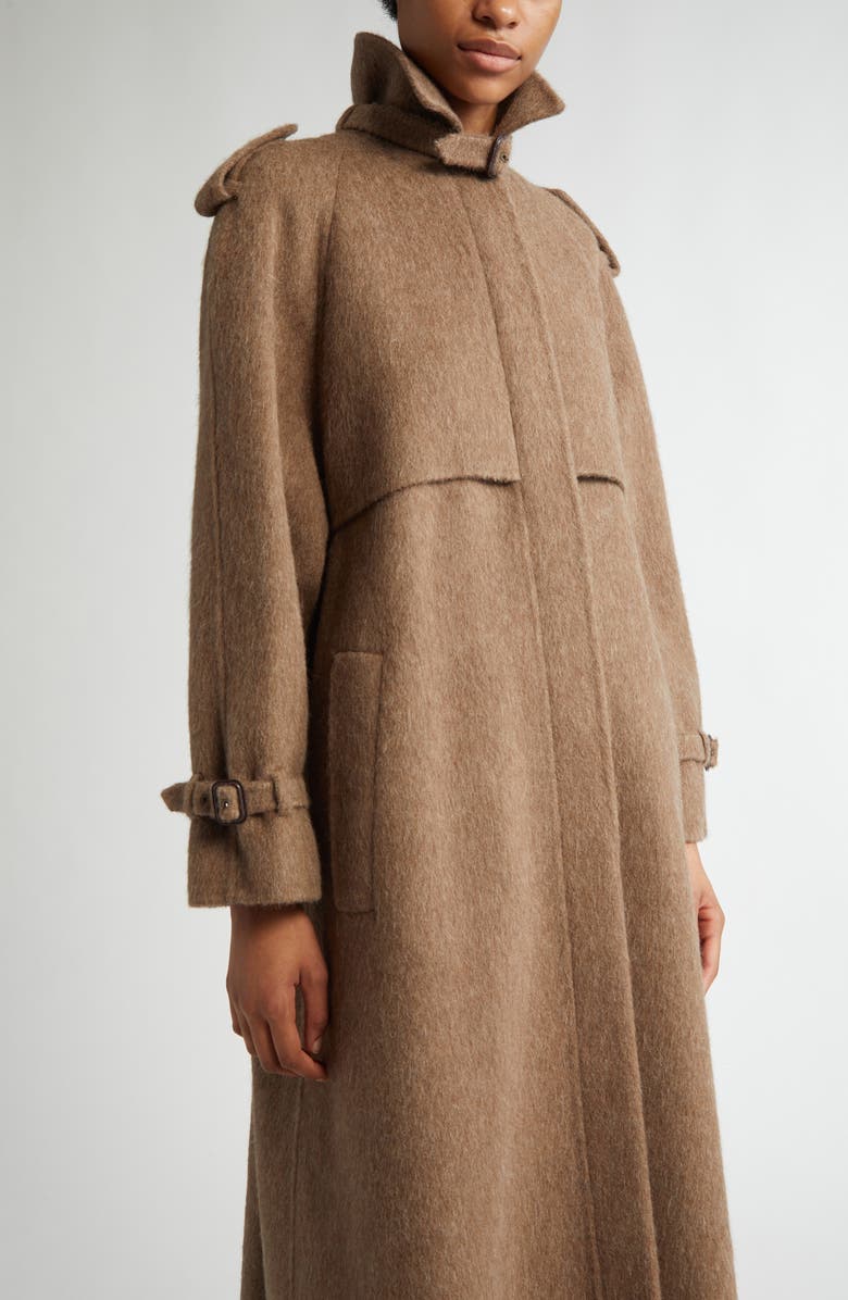 Altuzarra Joan Llama & Wool Trench Coat, Alternate, color, 