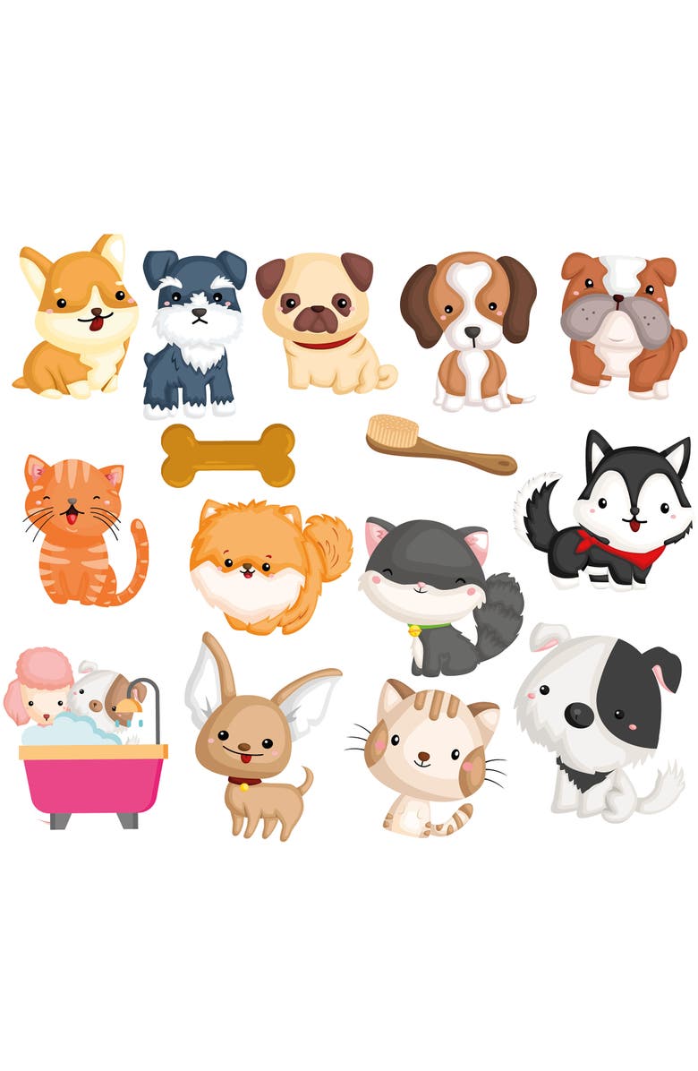 Buddy & Barney Bath Time Stickers, Muddy Paws, 15 Foam Pieces, Alternate, color, Multicolored