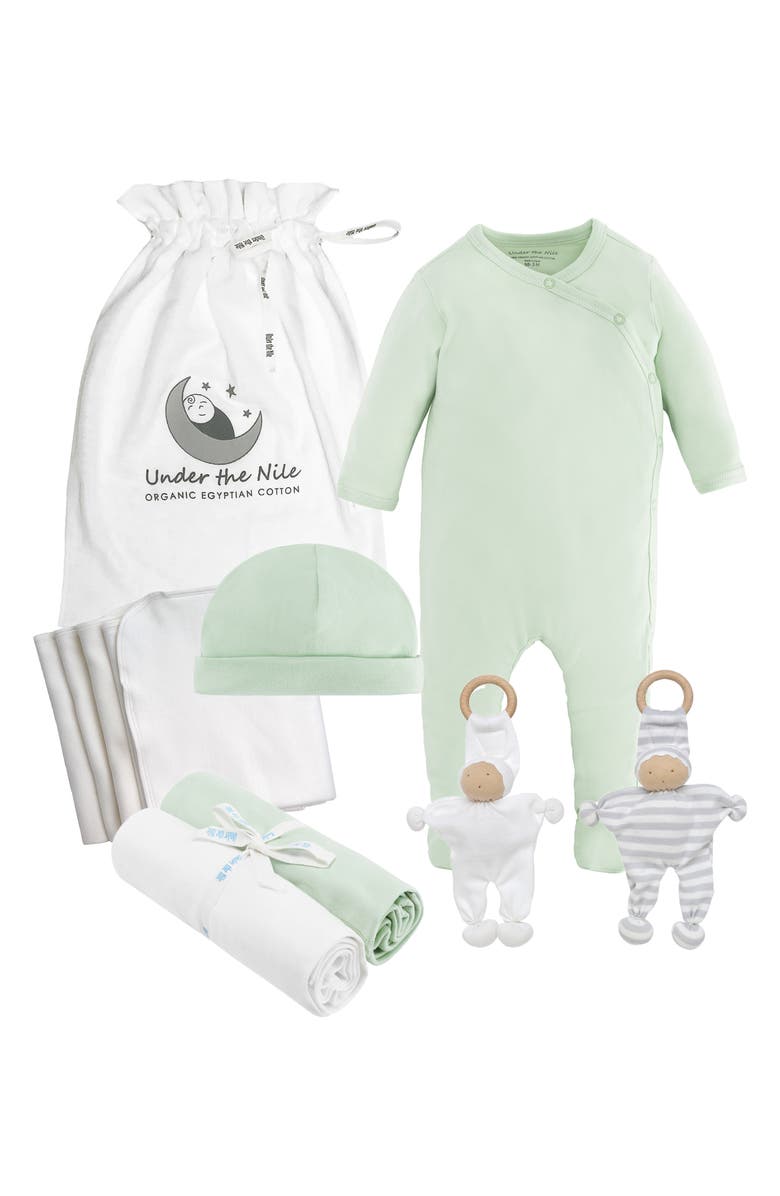 Under the Nile 7-Piece Organic Egyptian Cotton & Palm Basket Gift Set, Main, color, 