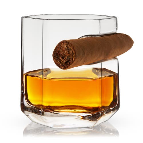 Viski Raye Crystal Cigar Glass In Clear