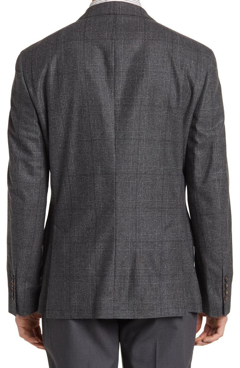 Brunello Cucinelli Plaid Print Two Button Notch Lapel Wool Blend Sport Coat, Alternate, color,