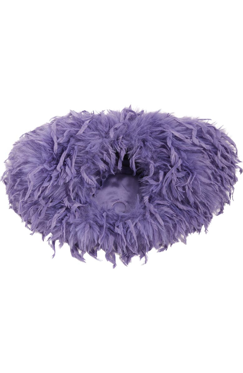 Naked Wardrobe Micro Mini Faux Feather Handbag, Alternate, color, Lavender