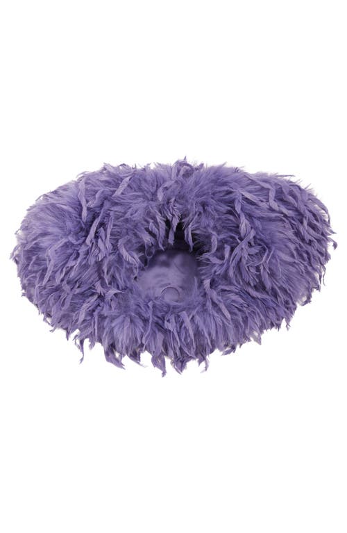 Naked Wardrobe Micro Mini Faux Feather Handbag In Purple