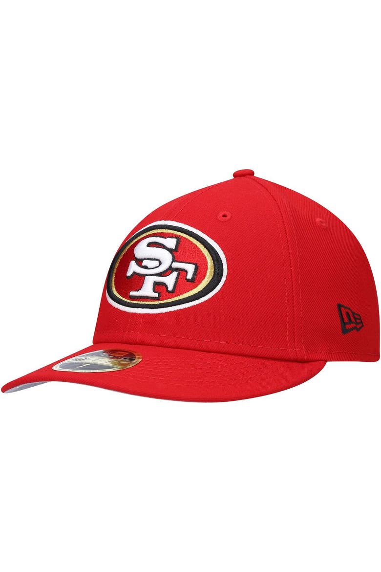 Men's New Era Scarlet San Francisco 49ers Omaha Low Profile 59FIFTY Fitted Hat, Main, color, Scarlet