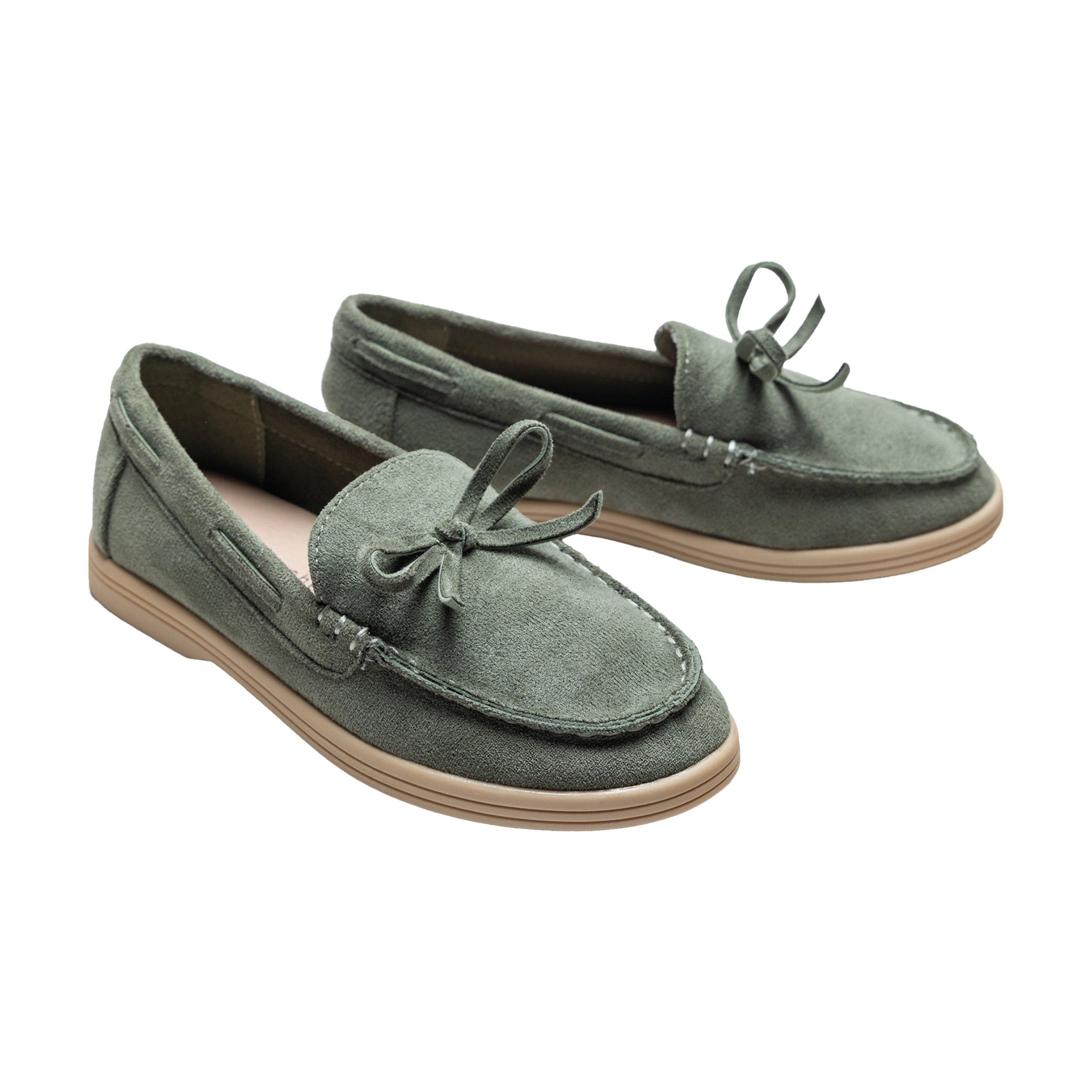 Suede Moccasin Loafers, Alternate, color, Olive Green