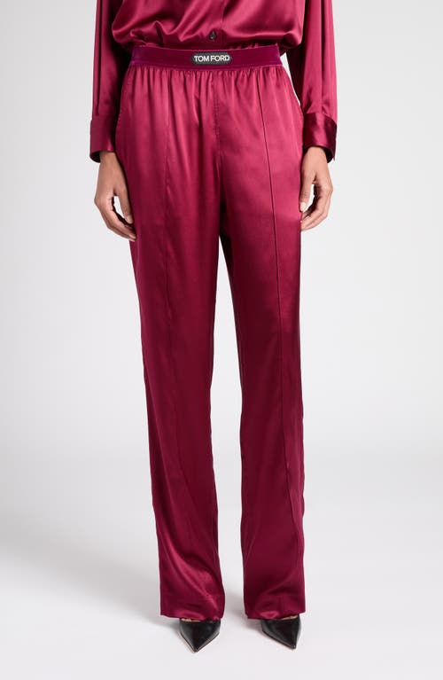 Tom Ford Stretch Silk Satin Pajama Pants In Pink