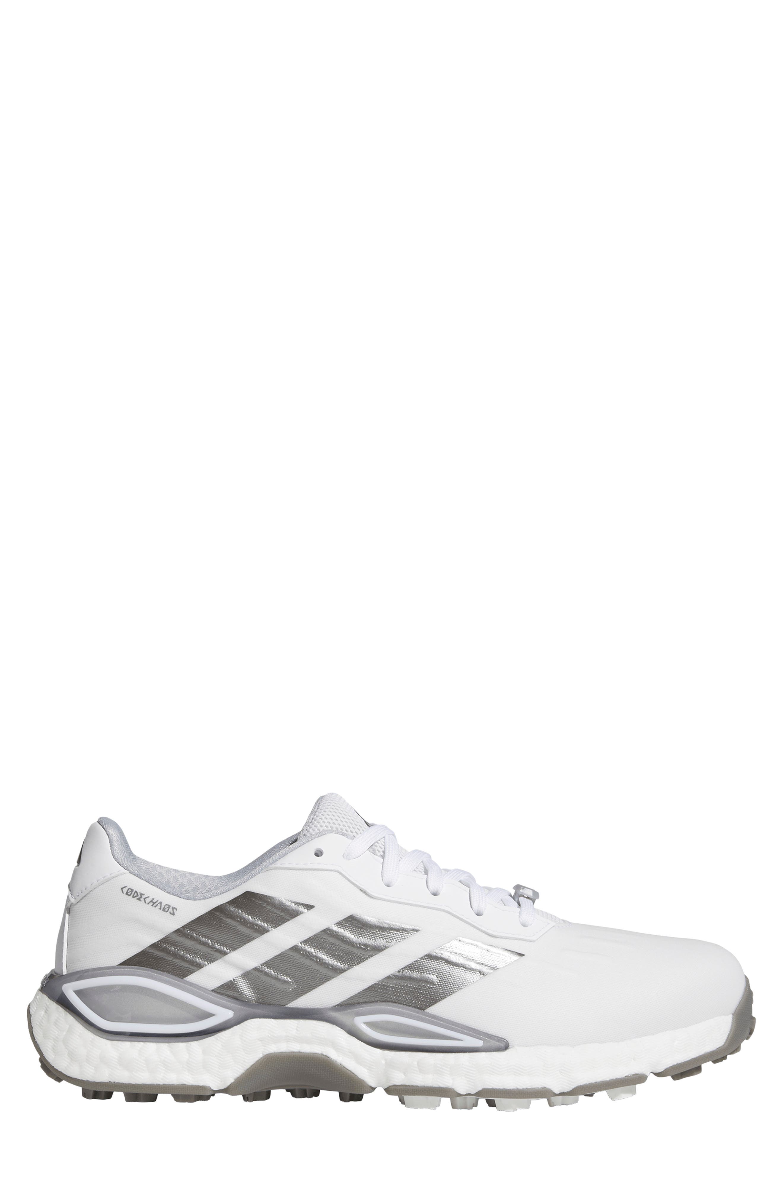 CodeChaos 27 Spikeless Golf Shoe, Alternate, color, WHITE/ IRON / SILVER MET