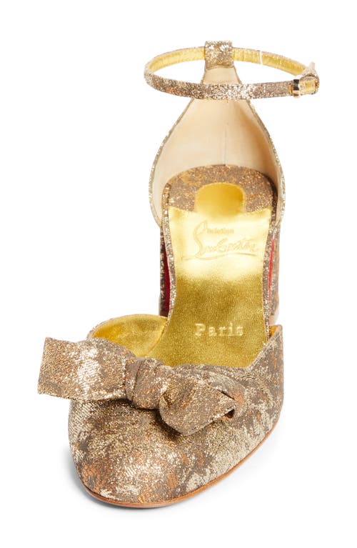 Christian Louboutin Jane Bow Red Sole Pumps In Gold