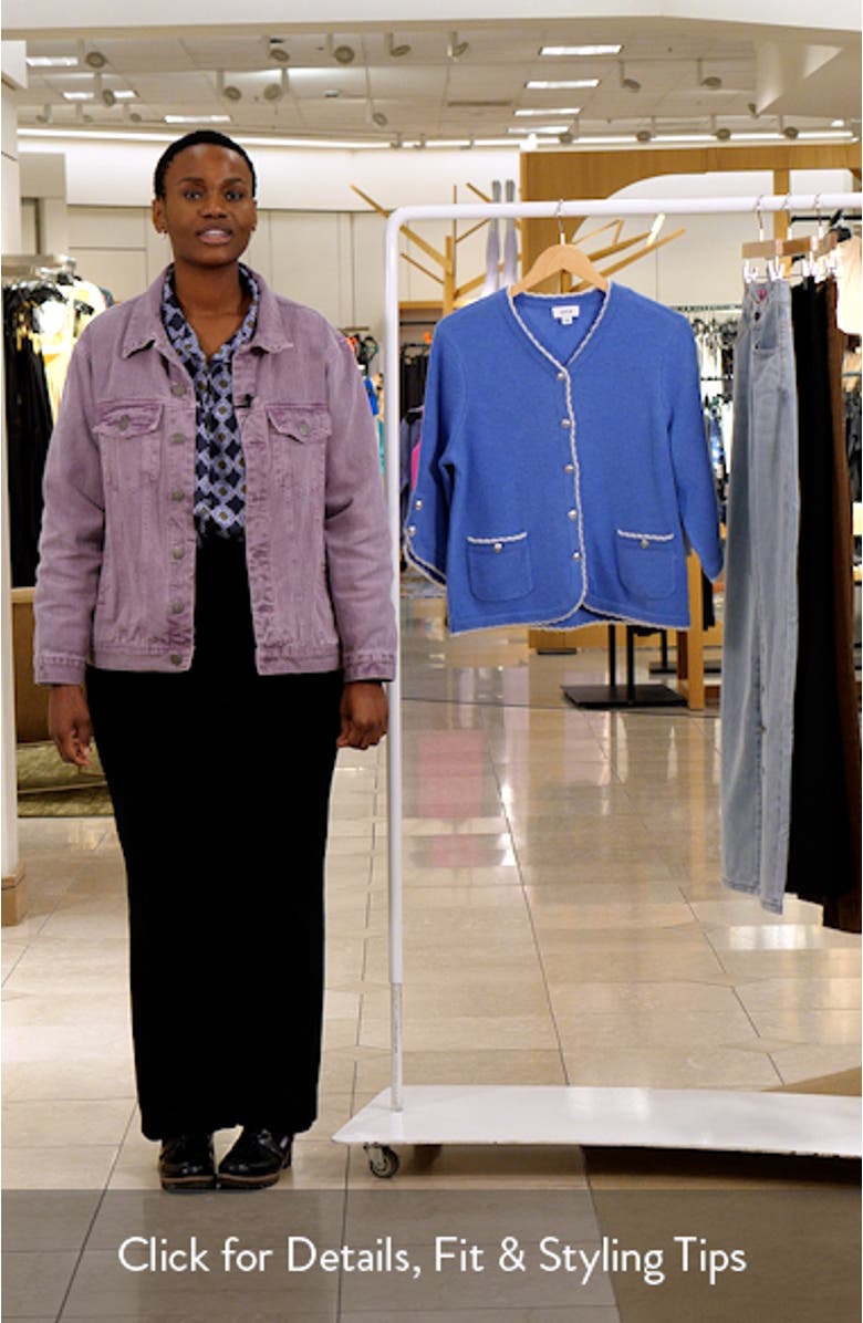 Contrast Scallop Trim Cardigan, sales video thumbnail