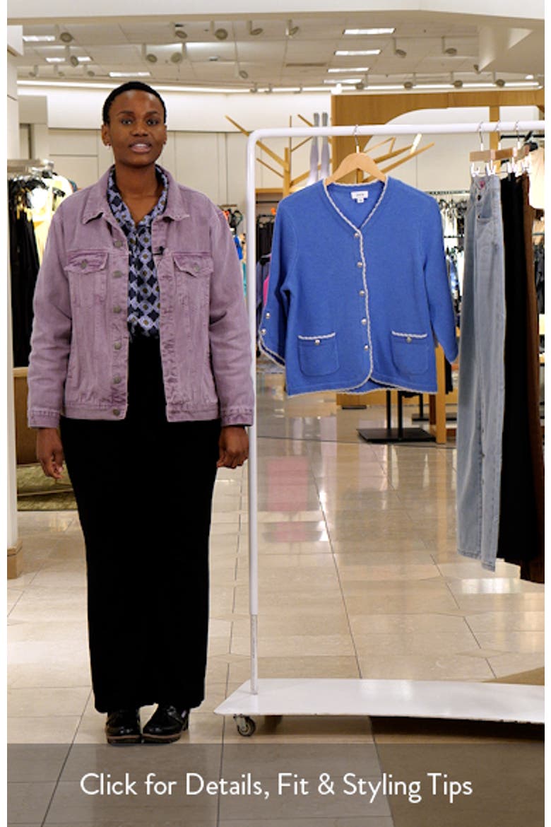 Contrast Scallop Trim Cardigan video