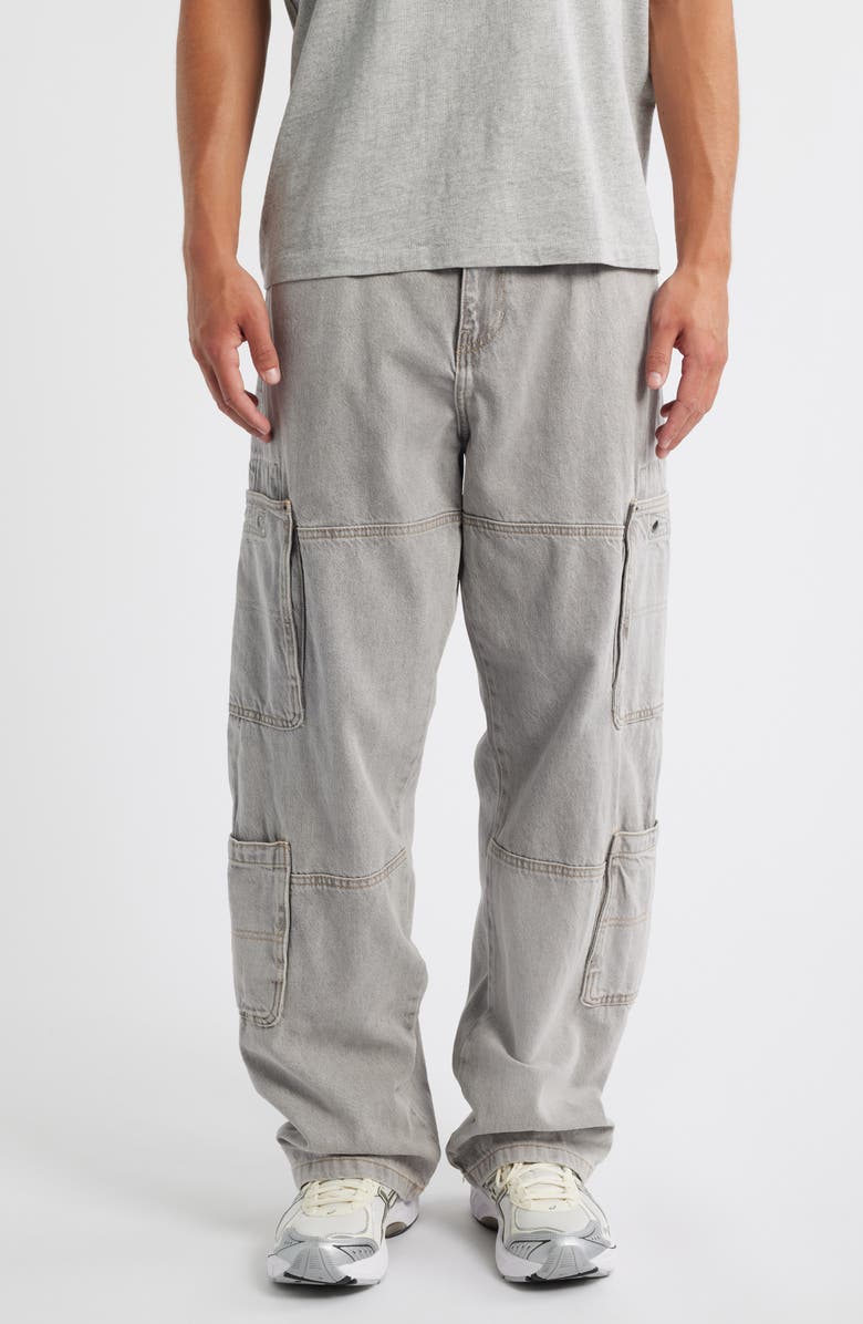 PacSun Jasper Baggy Cargo Jeans, Main, color, Gray