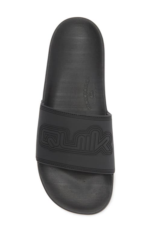 Quiksilver Rivi Wordmark Slide Sandal In Black/black