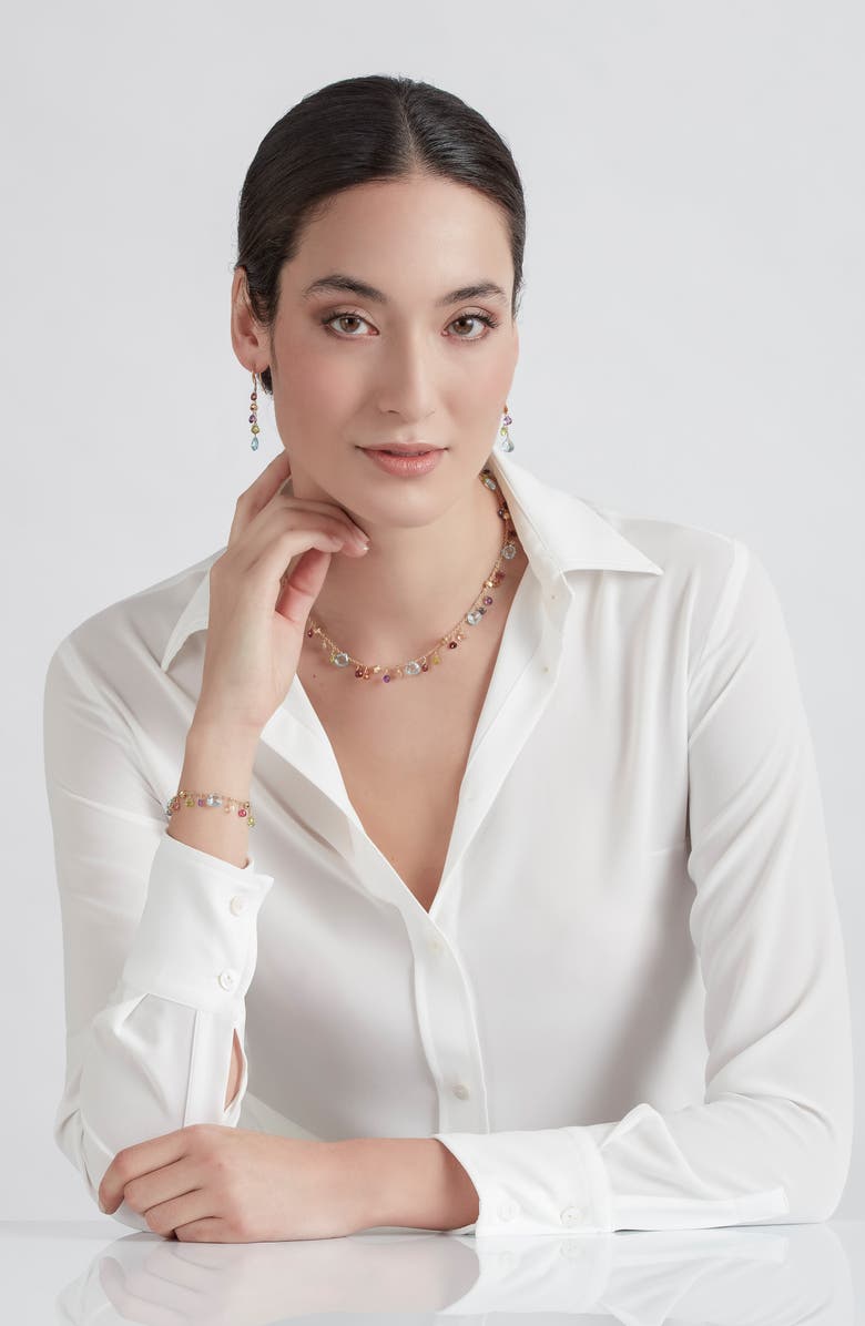 Marco Bicego Paradise 18K Yellow Gold Blue Topaz & Mixed Semiprecious Stones Single Strand Necklace, Alternate, color, 