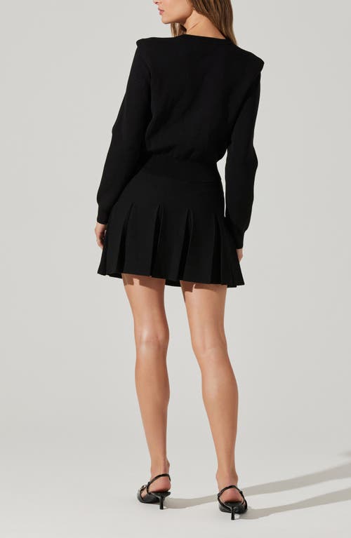 Astr The Label Denisa Pleated Miniskirt In Black