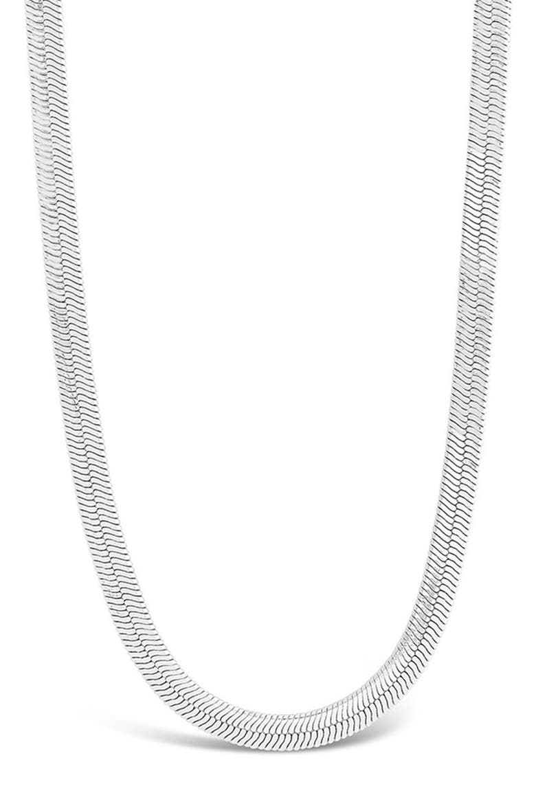Sterling Silver Thick Herringbone Chain Necklace, Main, color, SILVER