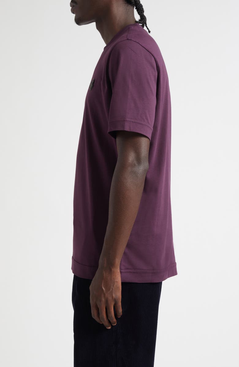 Moncler Leather Logo Patch Cotton T-Shirt, Alternate, color, Potent Purple
