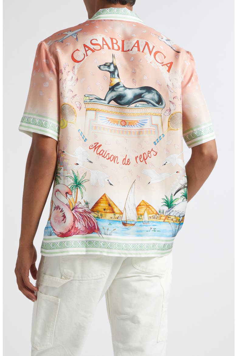 Ethereal Print Silk Camp Shirt, Alternate, color, SILK TWILL