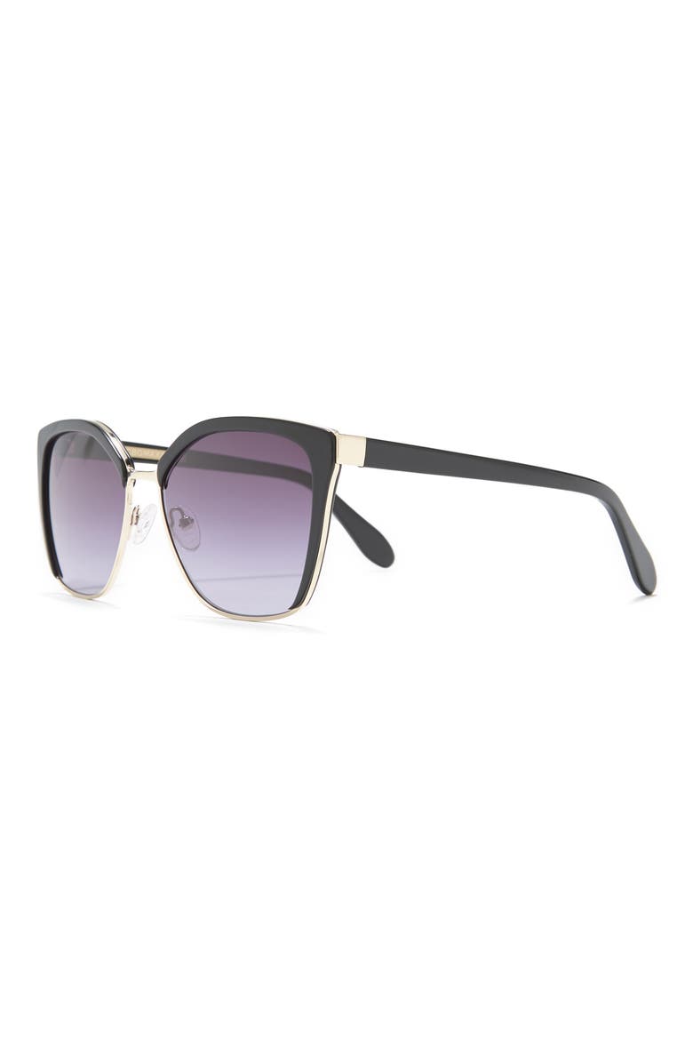 56mm Cat Eye Sunglasses, Alternate, color, BLACK