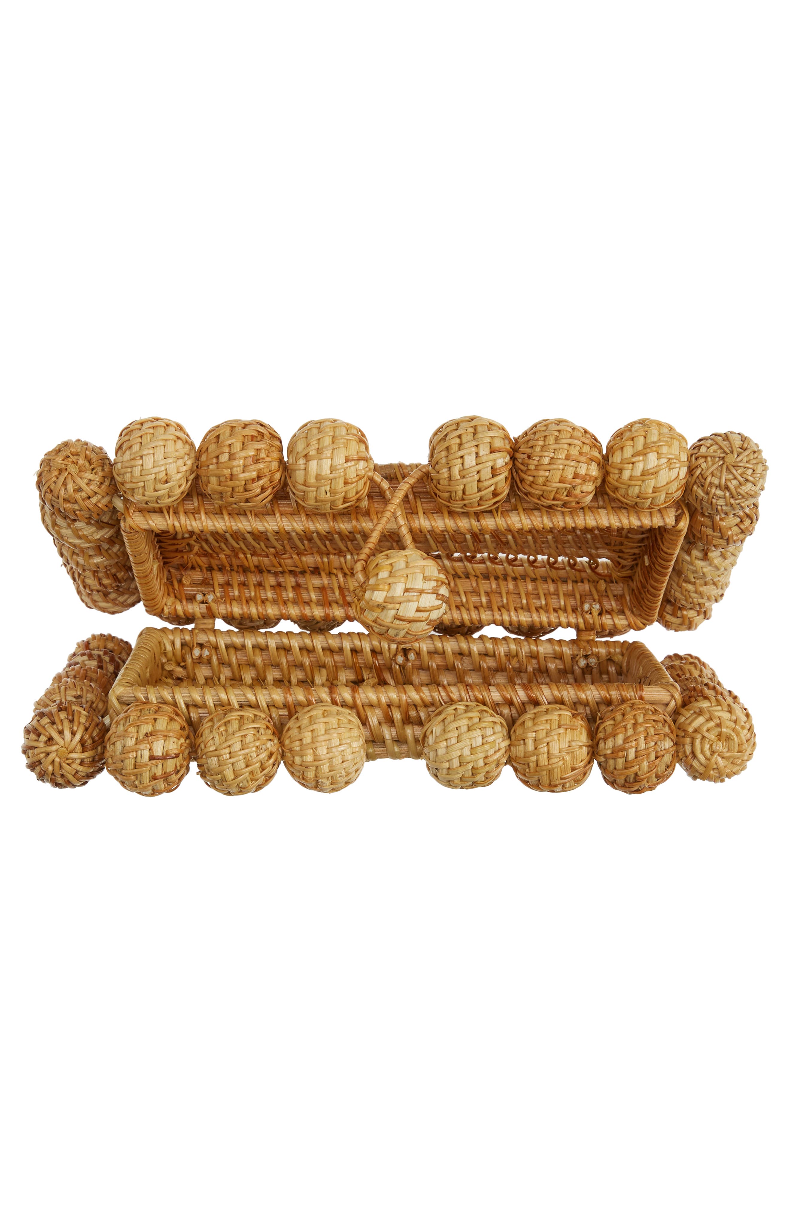 Cult Gaia Eos Rattan Box Clutch, Alternate, color, Natural