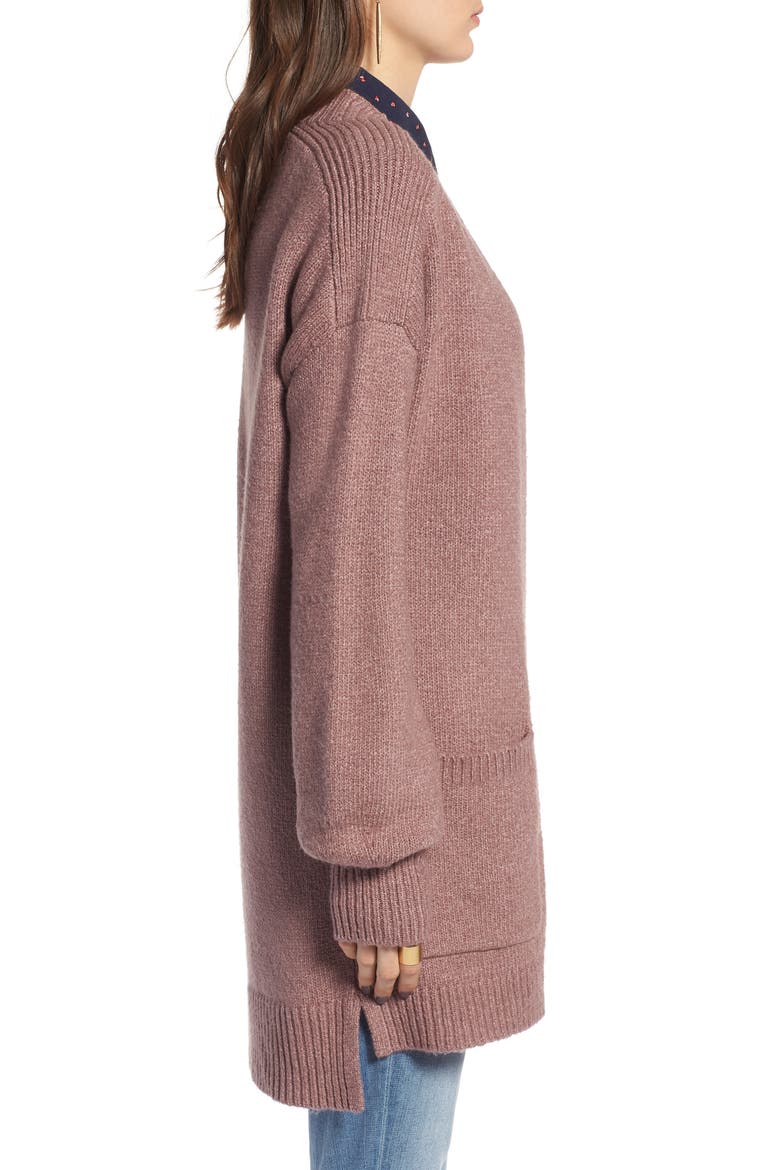 Easy Throw-On Cardigan, Alternate, color, PURPLE TAUPE