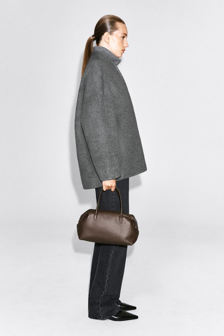 Sculpted Wool-Blend Zip-Up Jacket, Alternate, color, GRAY