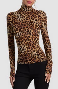 ALICE + OLIVIA Delaina Long Sleeve Mock Neck Top