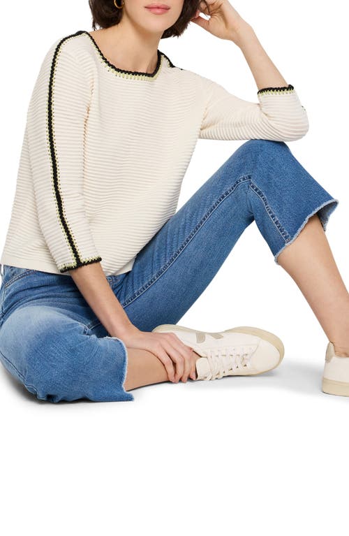 Nic + Zoe Nic+zoe Ottoman Stitched Sweater In Classic Cream