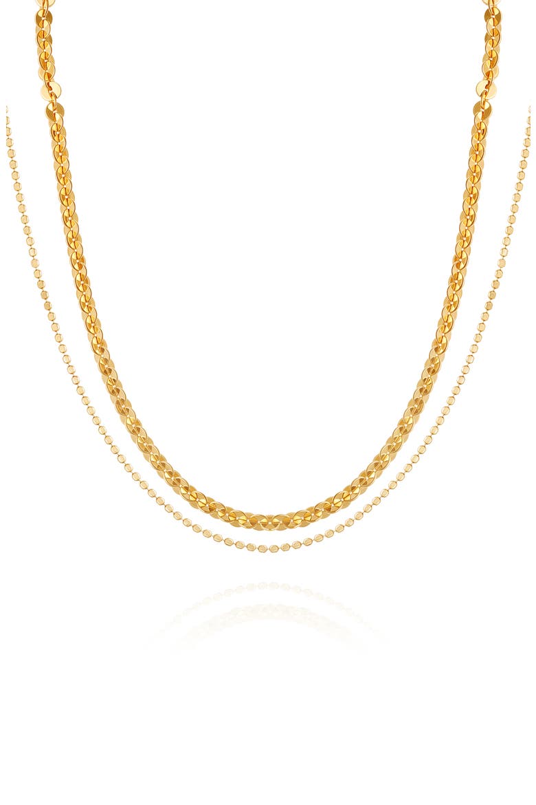 Set of 2 Mixed Chain Necklaces, Main, color, GOLD TONE