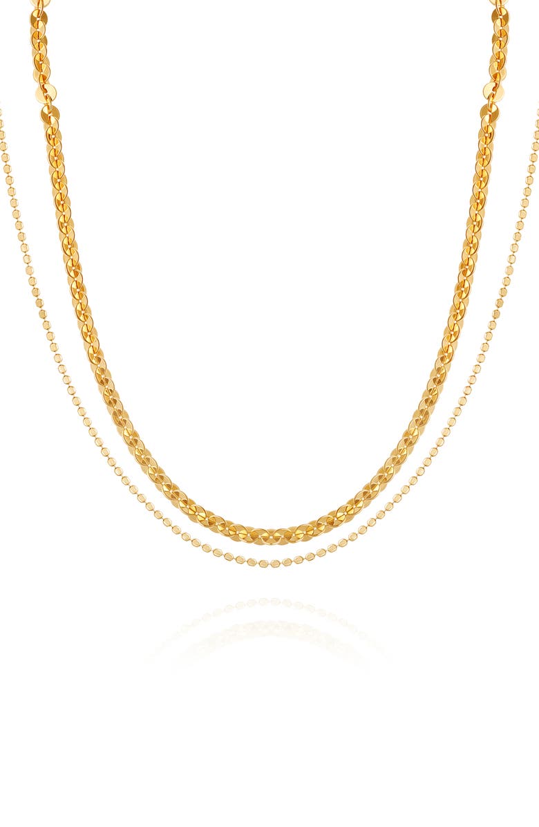 Vince Camuto Set of 2 Mixed Chain Necklaces, Main, color, Gold Tone