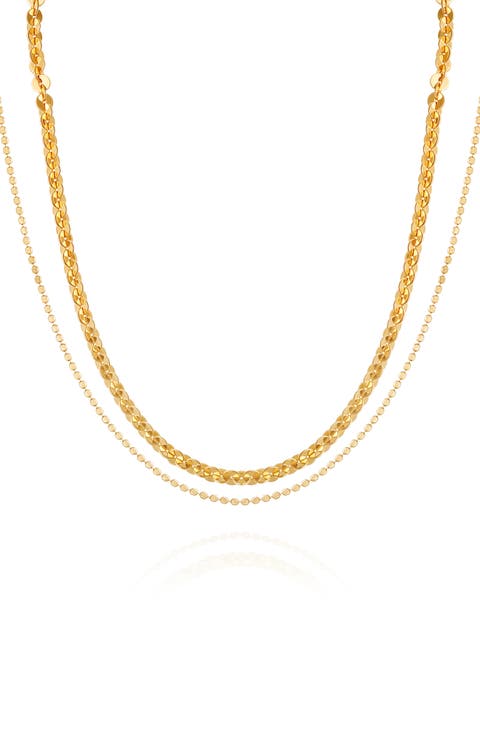 Set of 2 Mixed Chain Necklaces