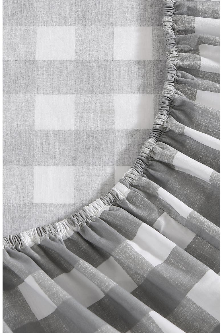 Lakehouse Plaid 200 Thread Count 100% Cotton Percale Sheet Set, Alternate, color, MEDIUM GREY