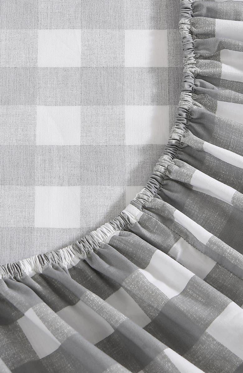 Eddie Bauer Lakehouse Plaid 200 Thread Count 100% Cotton Percale Sheet Set, Alternate, color, Medium Grey