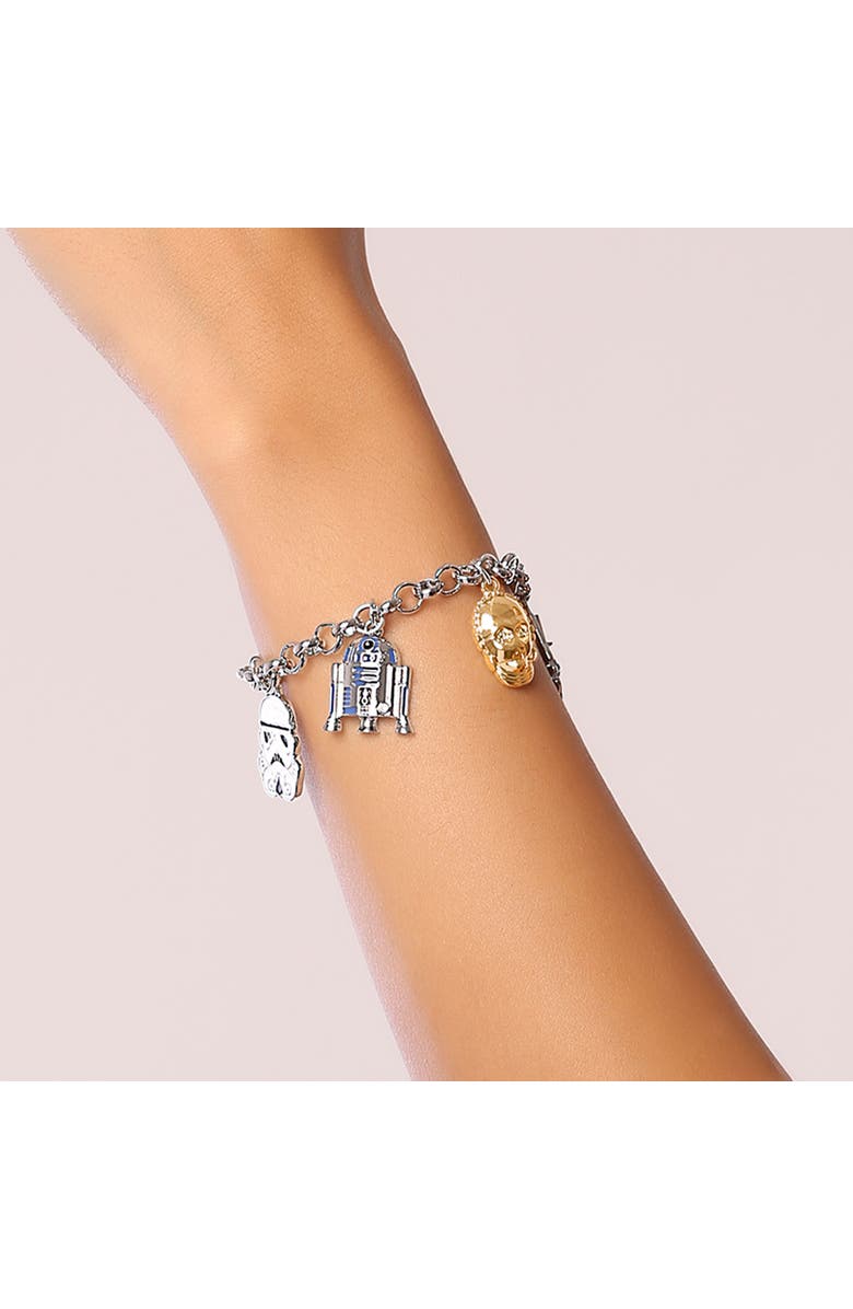 Star Wars Charm Bracelet with 5 Unique Charms, 7" + .75", Alternate, color, Multicolor