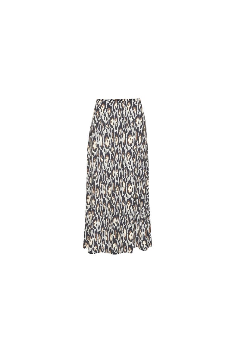 Side Slit Midi Skirt, Alternate, color, Black & Grey