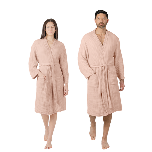 Comfy Cubs Adult Muslin Bathrobe in Blush  product